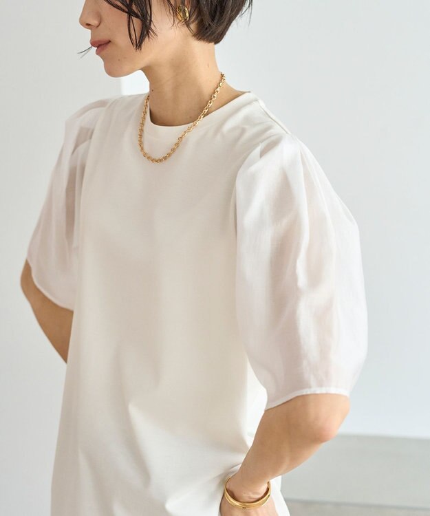 UNFILO BEAUTY FORM シアースリーブＴシャツ ホワイト