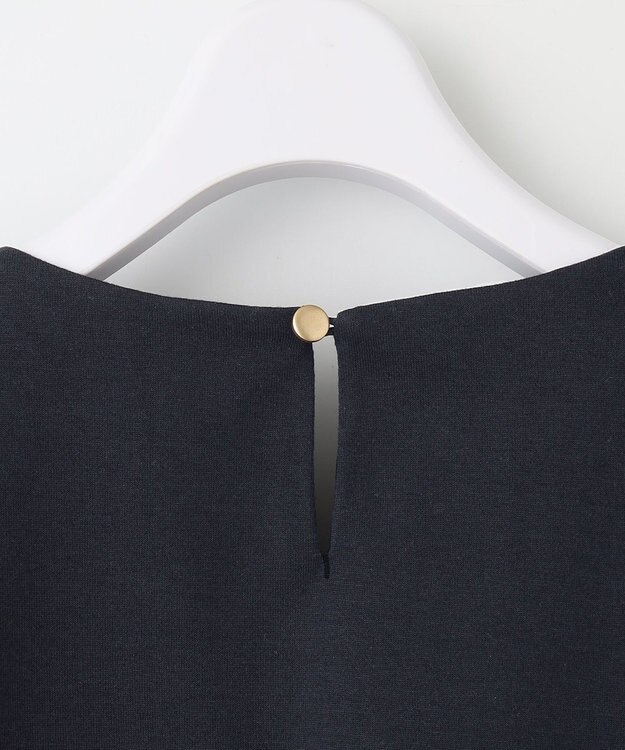 ANY SIS 【吸水速乾・UVケア・接触冷感】コンフォートジャージークリアフレンチスリーブ カットソー ネイビー