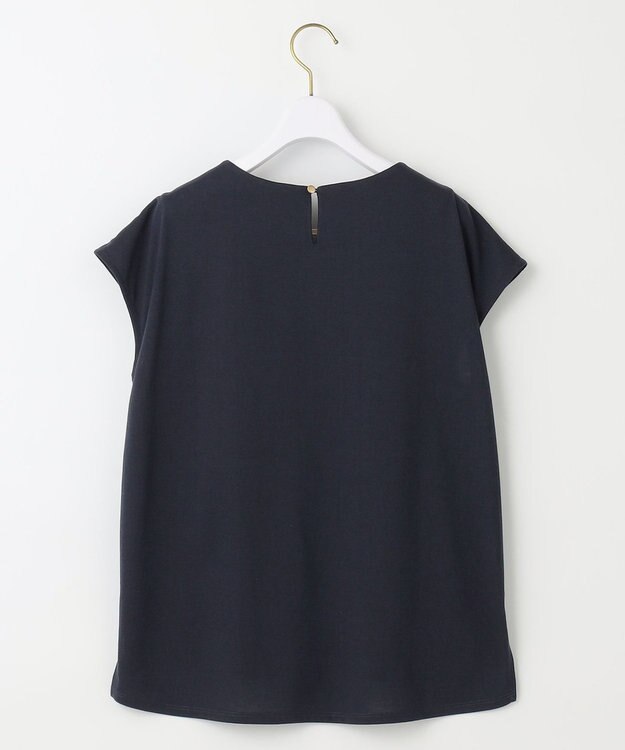 ANY SIS 【吸水速乾・UVケア・接触冷感】コンフォートジャージークリアフレンチスリーブ カットソー ネイビー