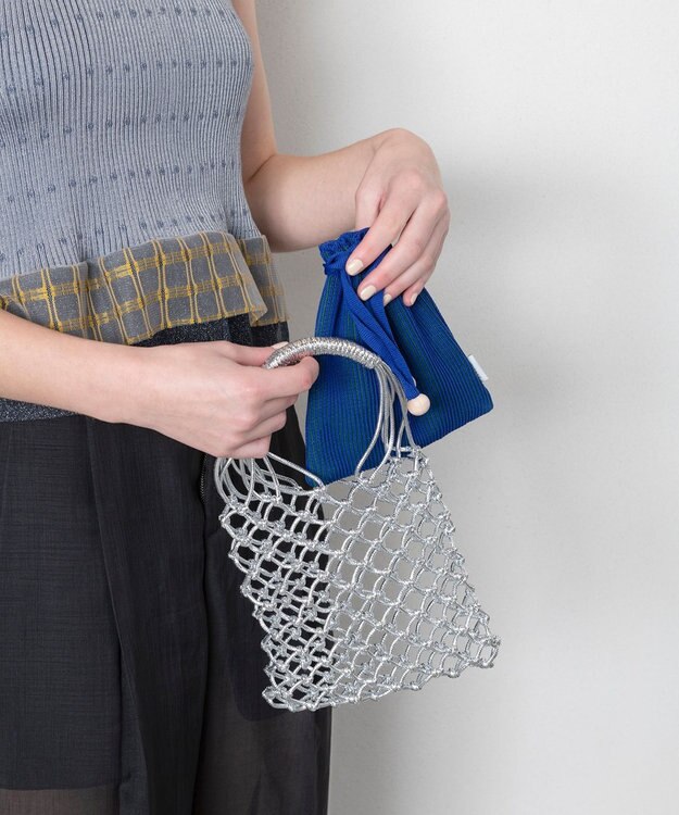 TRICOTE マクラメミニショルダーバッグ【巾着ポーチ付き】 32BLUE