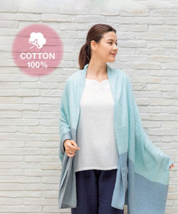 UCHINO 【綿１００％・手軽に洗える】マシュマロガーゼショール グリーン