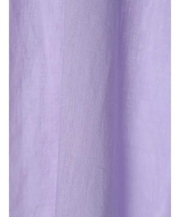 Green Parks インド綿　パイピングバンドカラーシャツチュニック Purple