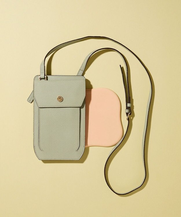 TOPKAPI 【TOPKAPI】バイカラー レザー モバイルポシェット LEAN リーン ミントグリーン