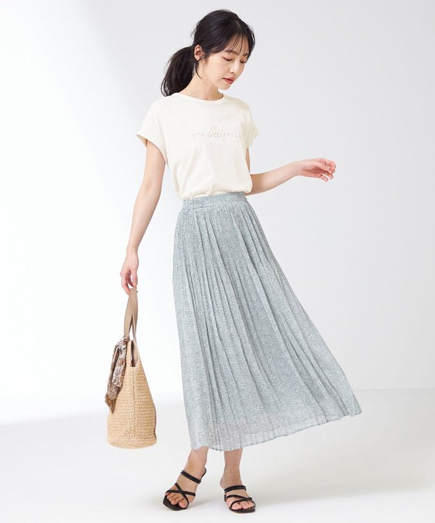 ANY SIS エンボスロゴ Tシャツ アイボリー