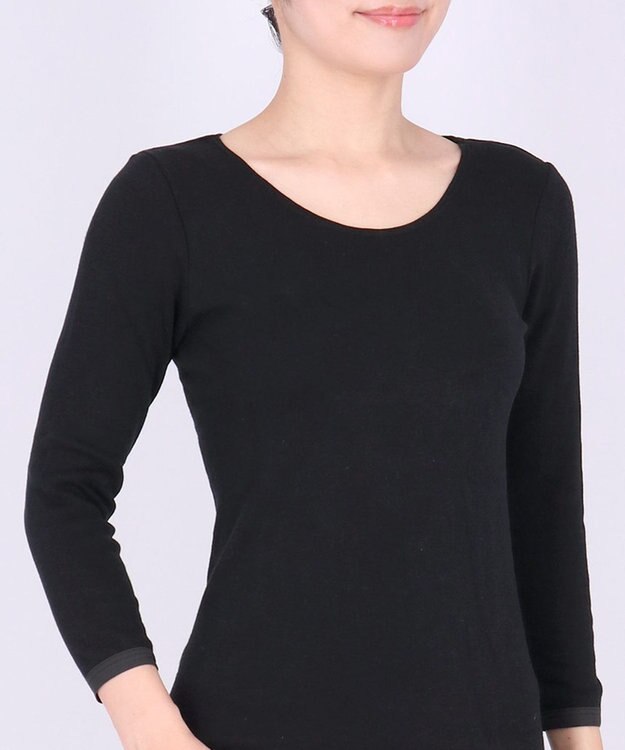 WACOAL 【極暖】 あったかインナー 8分袖 綿100％(身生地) 肌側起毛 しっかりあたたかい 長袖 レディース CLD395 /ワコール ブラック