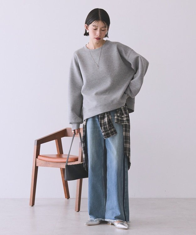 AMERICAN HOLIC 【WEB限定】サイドスリットポンチプルオーバー Gray Mixture