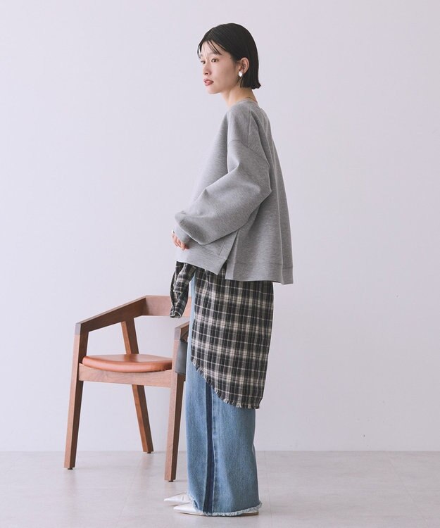 AMERICAN HOLIC 【WEB限定】サイドスリットポンチプルオーバー Gray Mixture