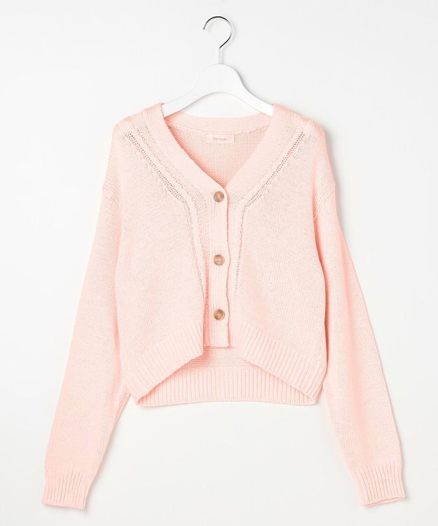 Feroux ゆるニット カーディガン ピンク系