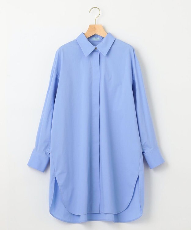 組曲 コンパクトシャーティングオーバー シャツ サックスブルー系