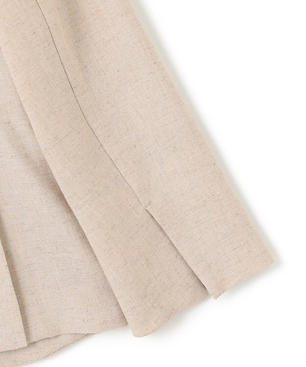 BEIGE， 【洗える】CAROLE / リネンライクノーカラーハーフ丈ジャケット Sand