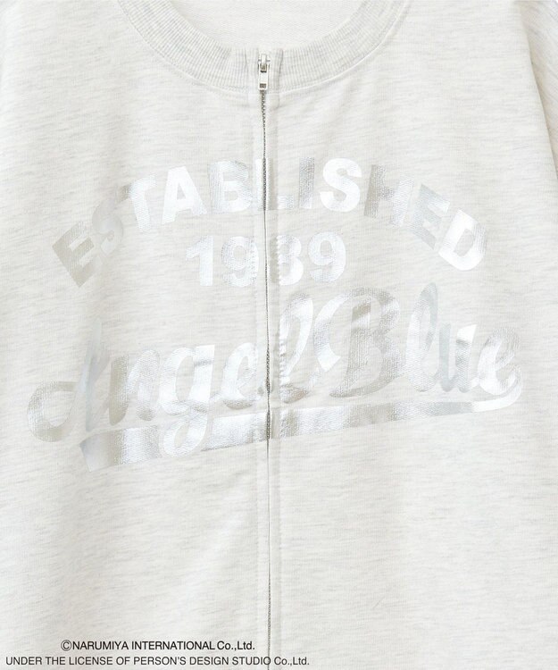 Green Parks ＡＮＧＥＬ　ＢＬＵＥ箔プリントＺＩＰカーディガン Oatmeal