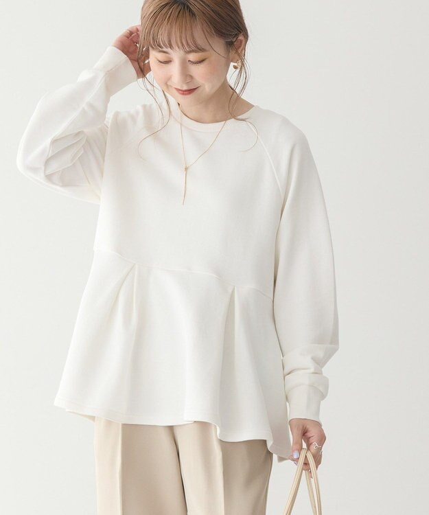 AMERICAN HOLIC 袖ボリュームペプラムスウェット Off White