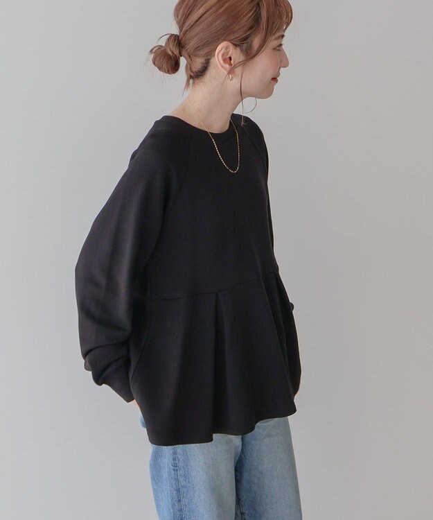 AMERICAN HOLIC 袖ボリュームペプラムスウェット Black