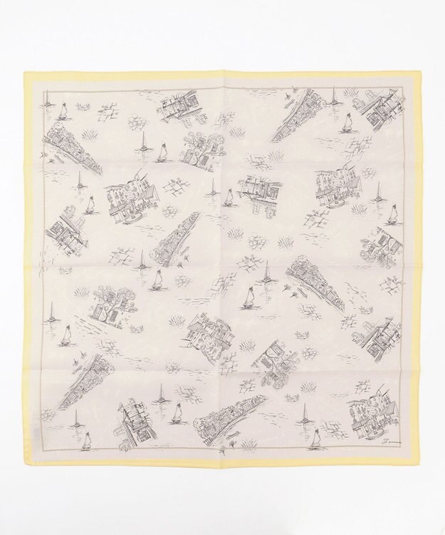 J.PRESS LADIES Sud de la France スクエア スカーフ ライトグレー系5