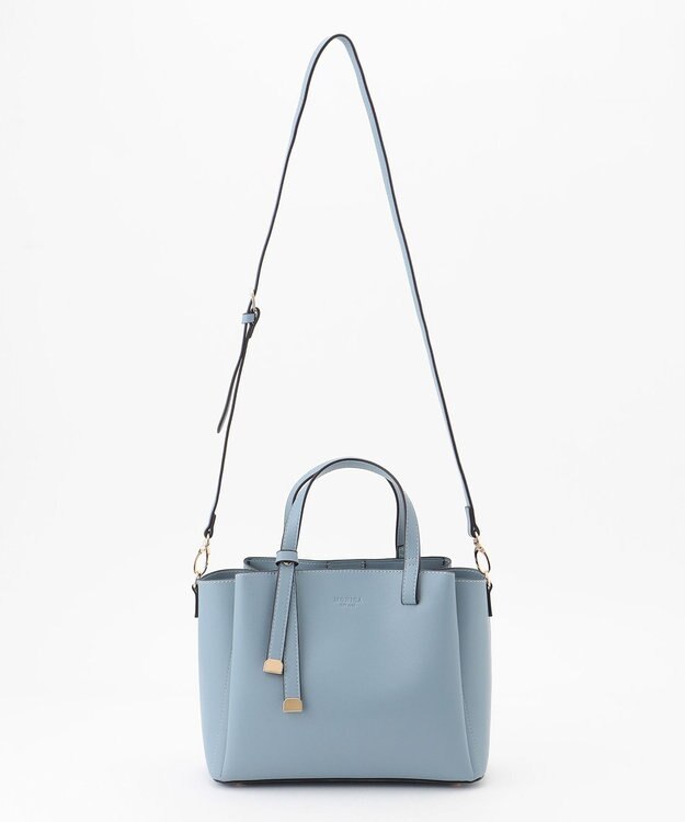 LA BAGAGERIE 【MONICA】ボウタイリボンハンドバッグ ブルー