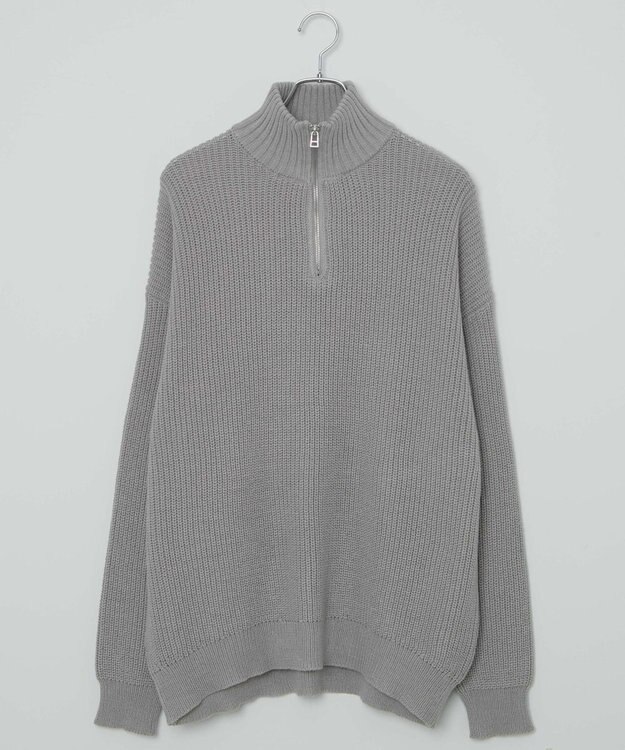 WEGO オーバーフィットハーフジッププルオーバー ライトグレー