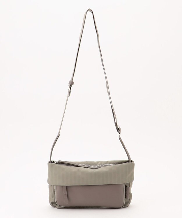 Y'SACCS はっ水ドットジャカード リサイクルレザーコンビ ショルダー グレージュ