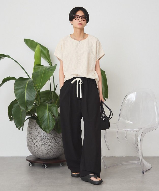 AMERICAN HOLIC フレンチスリーブ総レースプルオーバー Light Beige