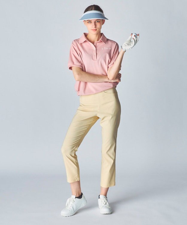FILA GOLF／marie claire 【marie claire SPORT】 ストレッチサッカー素材ポロシャツ ピンク