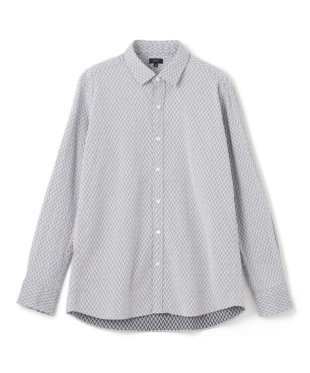 JOSEPH HOMME アロージャガードストレッチ　レギュラーカラーシャツ ライトグレー系