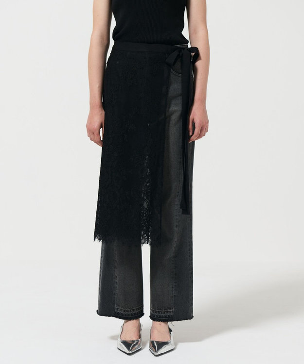 GRACE CONTINENTAL レースオーバースカート ブラック