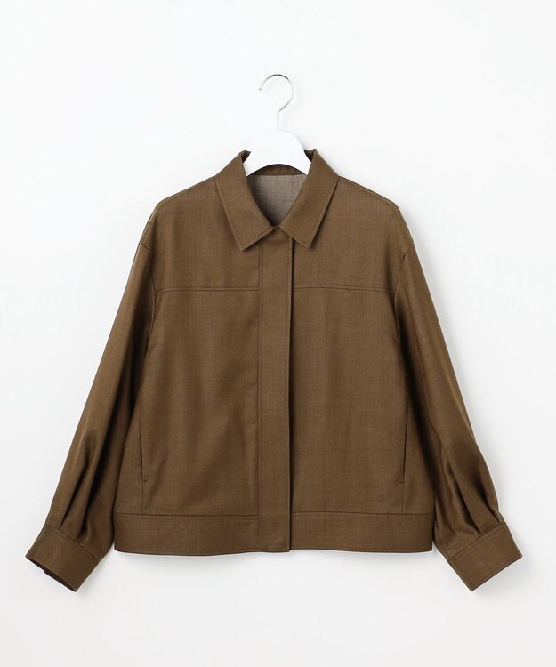 自由区 L 【17号サイズまで展開・SHIHOさん着用】デニムライクツイル ジャケット ブラウン