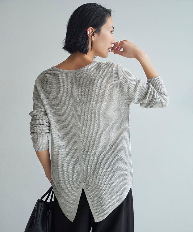 ICB 【洗える】 ペーパーブレンドシャインニット プルオーバー トープ系