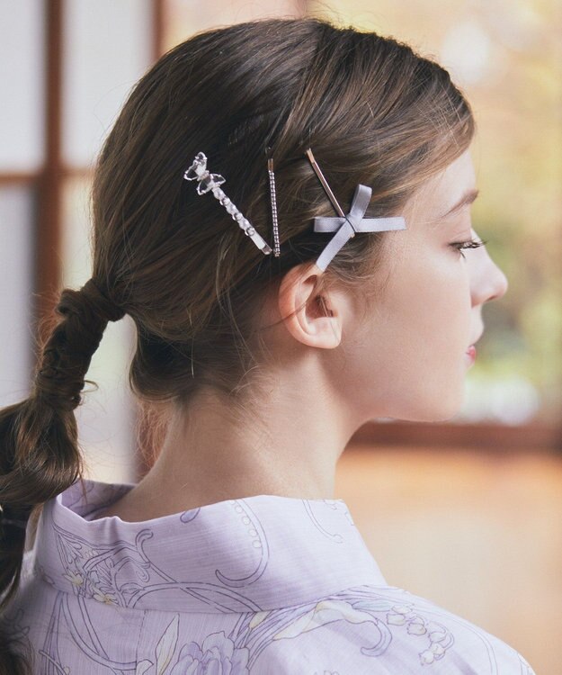 Maison de FLEUR パピヨン3SETピン Grayish Blue