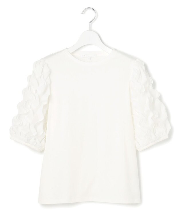 23区 S 【GOLD LABEL】エンブロイダリー コンビ TEE ホワイト系