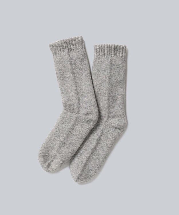 WHITE MAILS 【UNISEX】WOOL PAPER DOUBLE KNIT ルームソックス ライトグレー