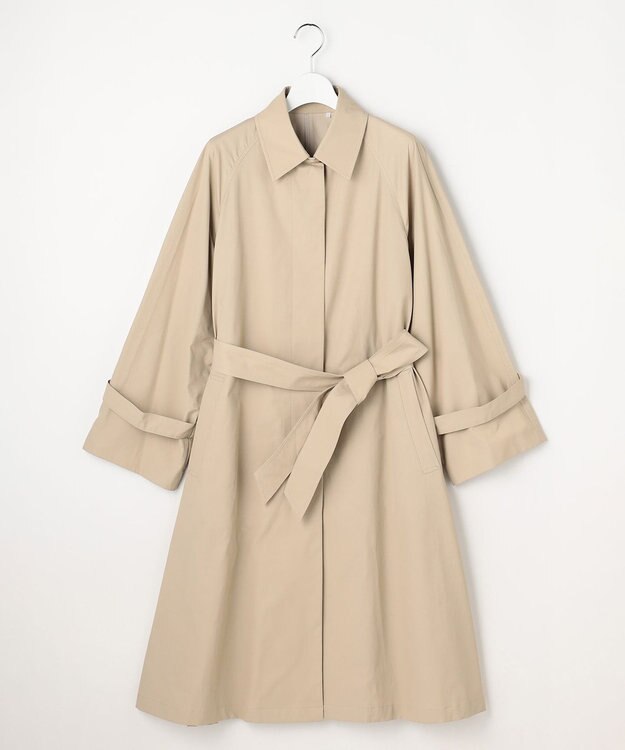 自由区 【春の必需品・オンオフ使える】コットンナイロンバルカラー コート ベージュ