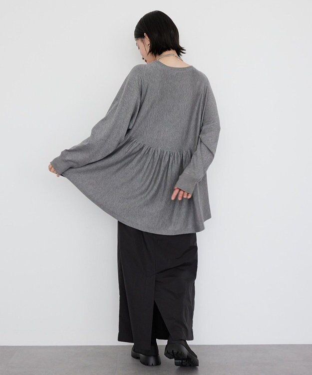 AMERICAN HOLIC ティアードギャザーニットプルオーバー Gray Mixture