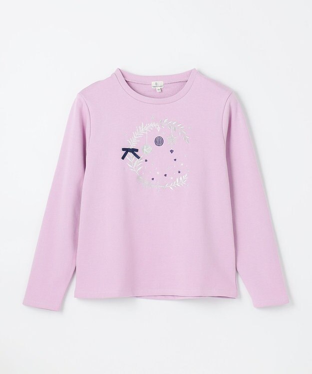 組曲 KIDS 【150-160㎝】オーナメント刺繍 トレーナー ライラック系