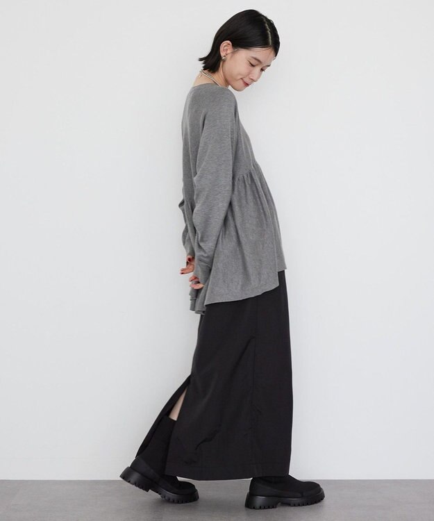 AMERICAN HOLIC ティアードギャザーニットプルオーバー Gray Mixture