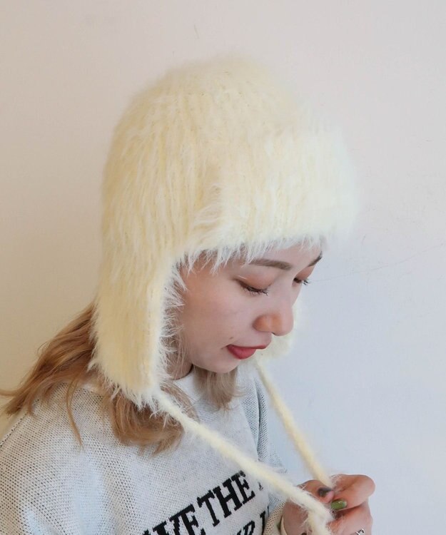 WEGO シャギーイヤーフラップニットキャップ