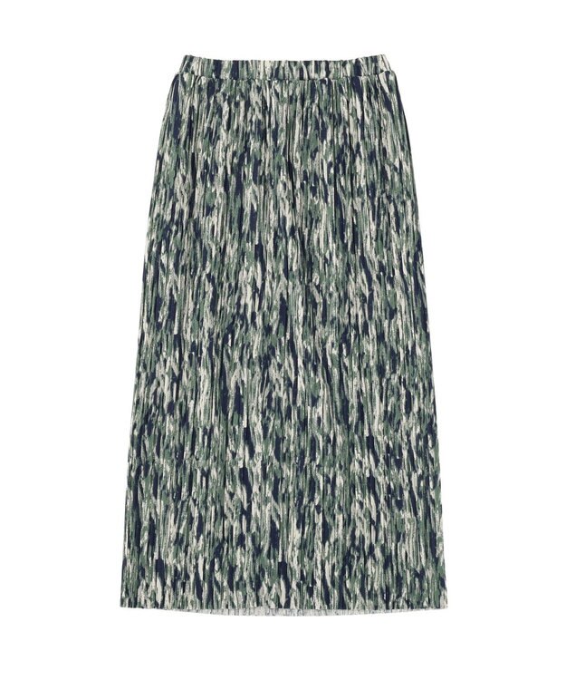 Green Parks 柄プリーツスカート Green