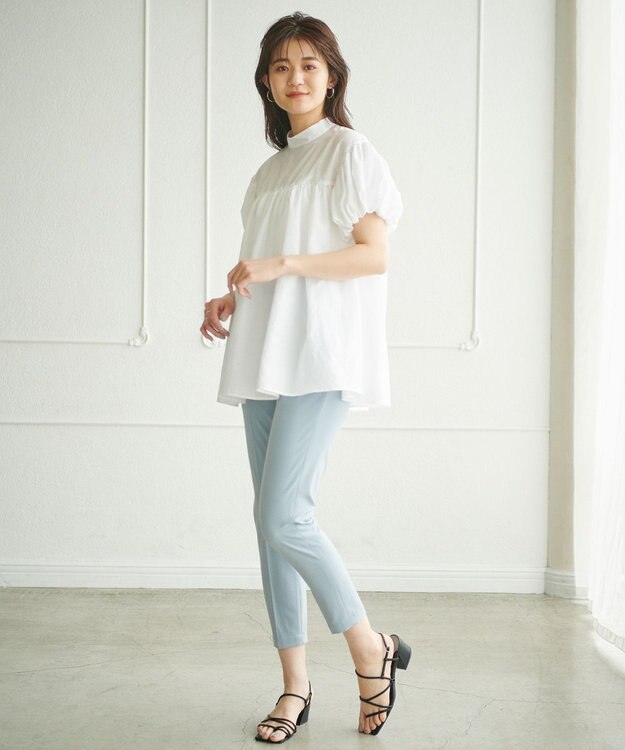 #Newans 【新色登場！】美シルエットセンタープレスパンツ サックスブルー系