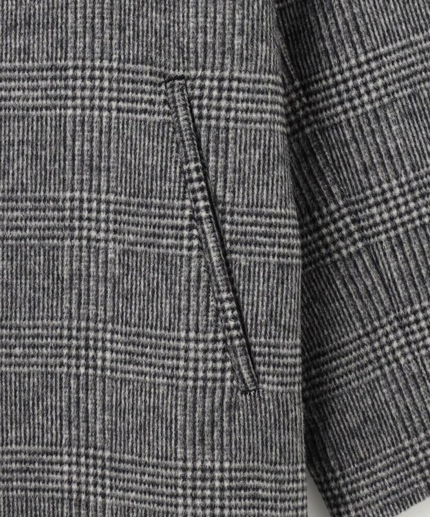 ANY L 【防風裏地】カシミヤブレンドコート グレンチェック