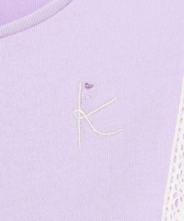 組曲 KIDS 【110-140cm】ラッフルレースフリル Tシャツ ラベンダー系