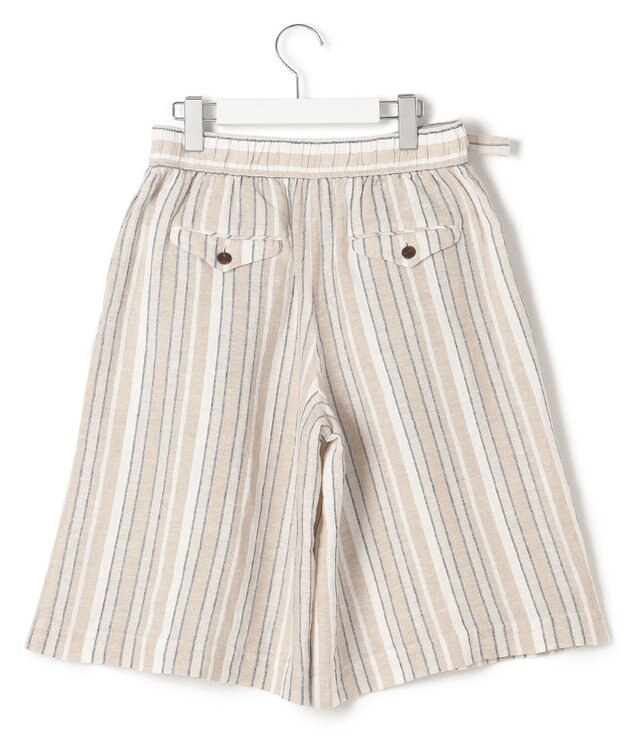 J.PRESS YORK STREET 【WOMEN】コットンリネン　ハーフパンツ ベージュ系1