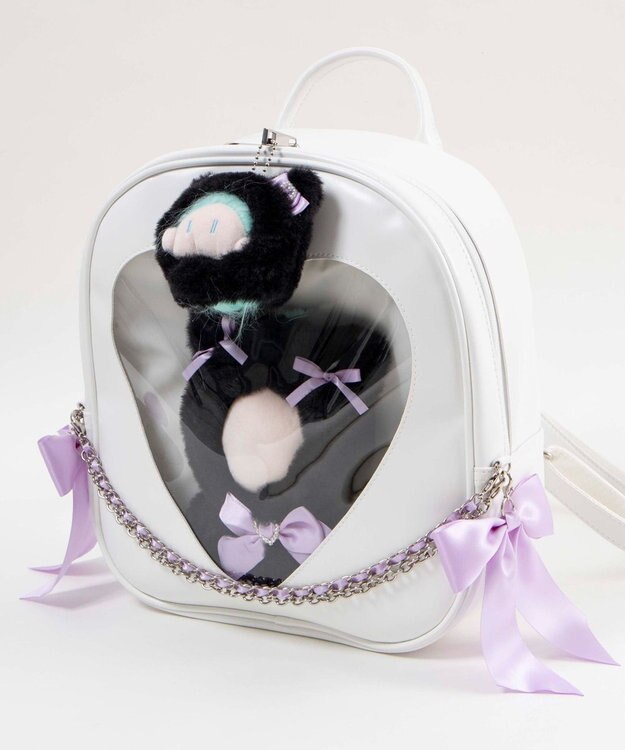 WEGO 【痛バ＆推し活グッズ】ハートウィンドウ痛リュック ホワイト