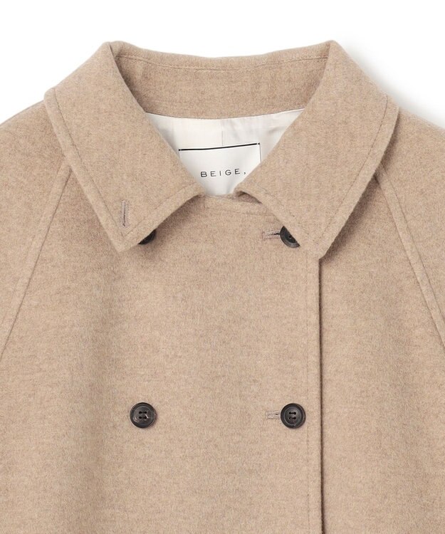 BEIGE， 【VERY NaVY12月号掲載】LABBOCK / ウール混ラグランステンカラーコート Taupe