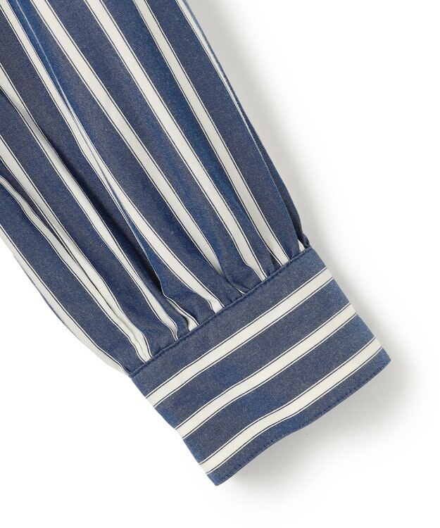 J.PRESS YORK STREET 【WOMEN】ワンウォッシュ ストライプ シャツワンピース ネイビー系1