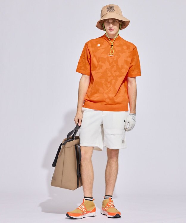 PW CIRCULUS 【虫よけ加工】【MEN】ラインソックス ショート丈  ゴルフ ホワイト系