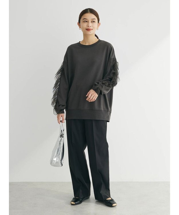 Green Parks ・ＳＵＧＡＲ　ＳＰＯＯＮ　チュールフリルプルオーバー Charcoal Gray