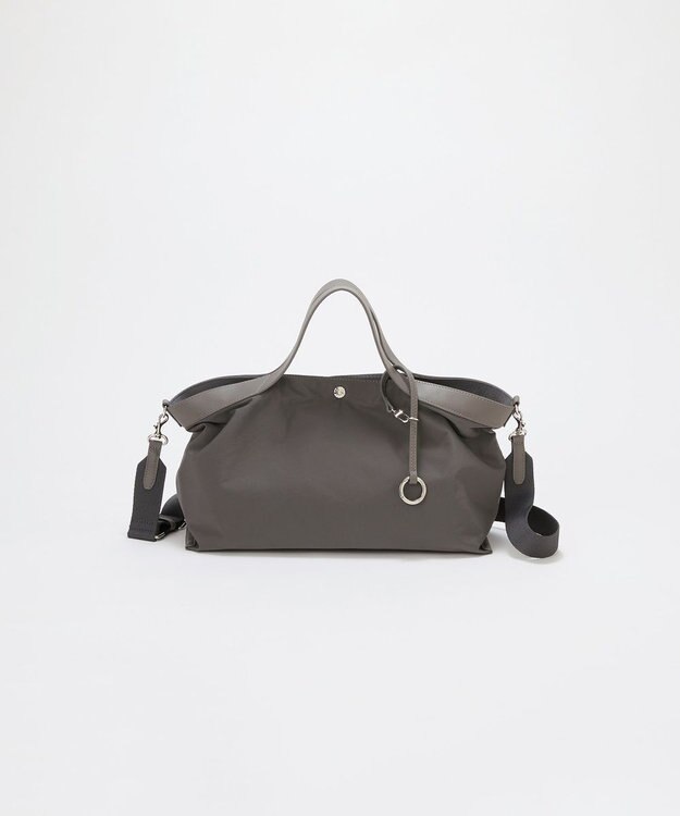 TOPKAPI 【Breath TOPKAPI】MORPH モーフ リンクルナイロン 2way ワイド トートバッグ チャーム付き　軽量 / 撥水 グレー