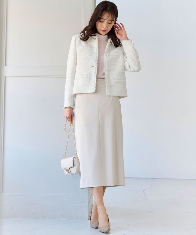 組曲 L 【KUMIKYOKU NAVY】コンフォータブルアムンゼン タイトスカート サンドベージュ系