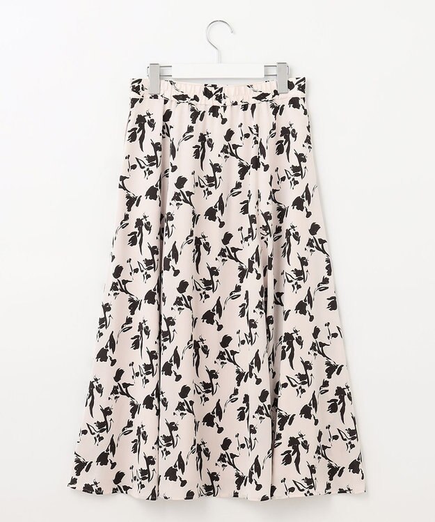 23区 ペイントフラワープリント スカート アイボリー