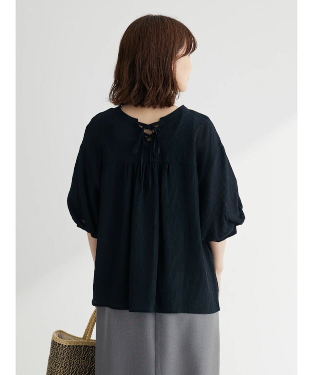 Green Parks ・ＥＬＥＮＣＡＲＥ　ＤＵＥ　バルーンスリーブブラウス Black