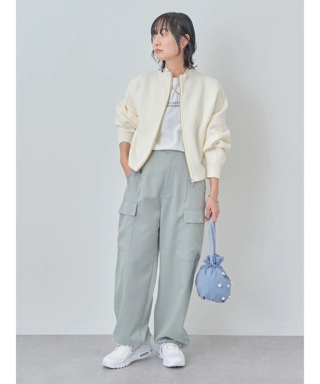 Green Parks ・ＥＬＥＮＣＡＲＥ　ＤＵＥ　ハイネックＺＩＰカーディガン Ivory